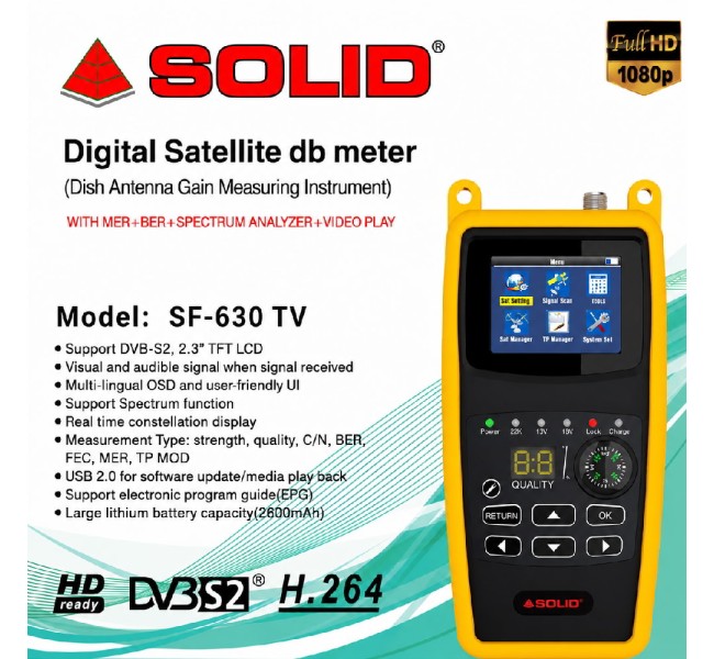 Solid SF-630 TV Digital Satellite dB Meter Solid SF-630 TV Digital Satellite dB Meter