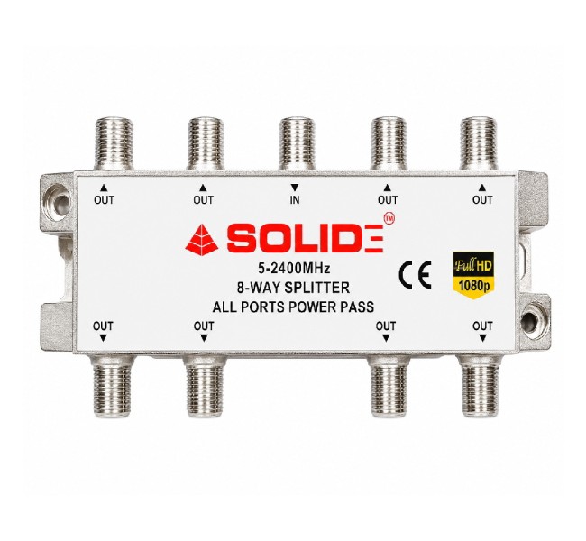 Solid 8-Way Power Pass Splitter