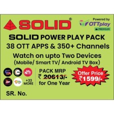 SOLID POWERPLAY PACK - 38 OTT Apps & 350+ Channels