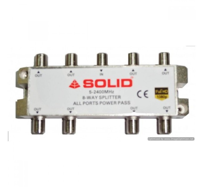 Solid 8-Way Power Pass Splitter