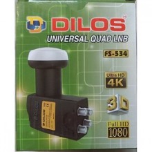 Dilos FS-534 KU 4 WAY Universal Quad LNBF Dilos FS-534 KU 4 WAY Universal Quad LNBF