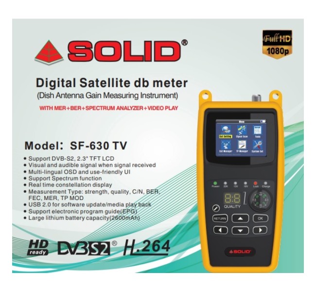 Solid SF-630 TV Digital Satellite dB Meter