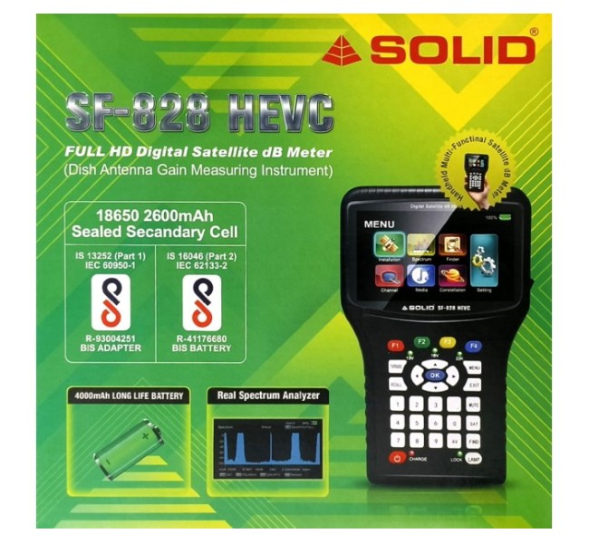 SOLID SF-828 HEVC Full HD Digital Satellite dB Meter