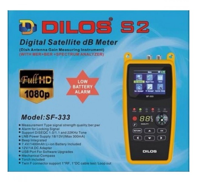 Dilos SF-333 DVB-S2 Multi-Functional Digital Satellite dB Meter
