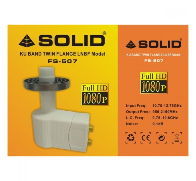 SOLID FS-507 Ku-Band LNB for Prime Focus Dish Antenna - Twin Out