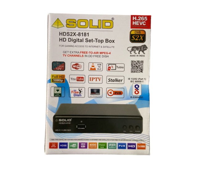 SOLID HDS2X-8181 H.265 T2-MI HEVC DVB-S2X FullHD Digital IT-BOX CUM Set-Top Box