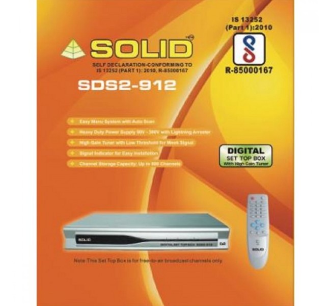 SOLID SDS2-912 DVB-S MPEG-2 BIS FTA Set-Top Box