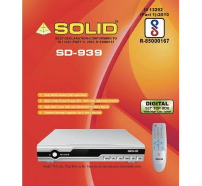 SOLID SD-939 DVB-S MPEG-2 BIS FTA Set-Top Box